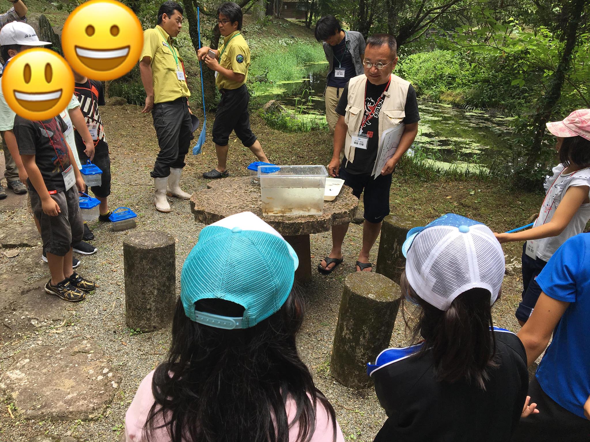 久住の沢水キャンプ場で環境省主催の「子どもパークレンジャー」がありました